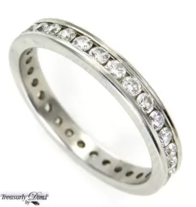 0.75CT PLATINUM ETERNITY DIAMOND WEDDING ANNIVERSARY RING SIZE 6