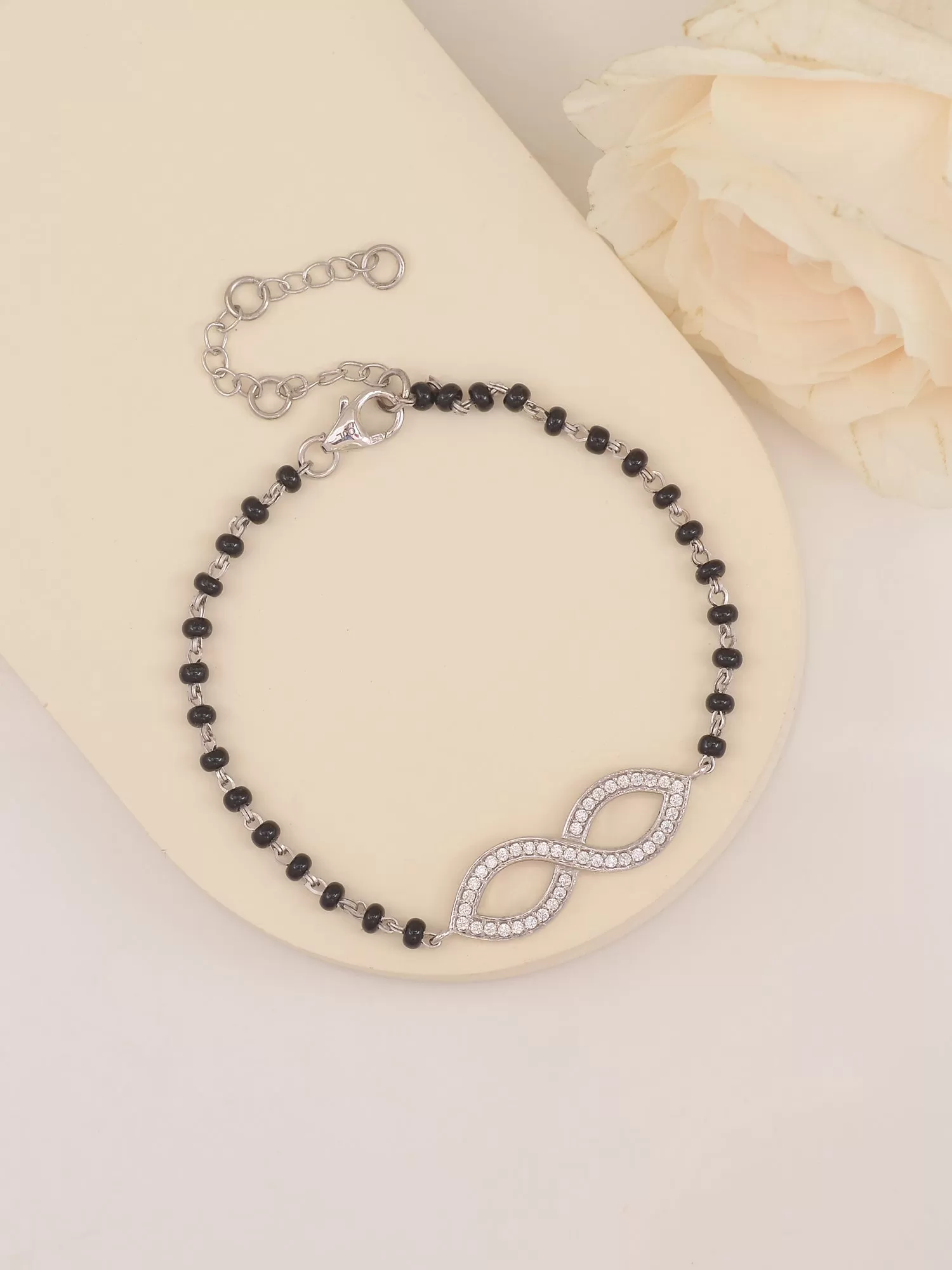 925 Sterling Silver Infinity Mangalsutra Bracelet For Women