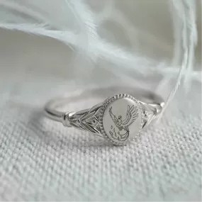 925 Sterling Silver Phoenix Ring Bird Ring