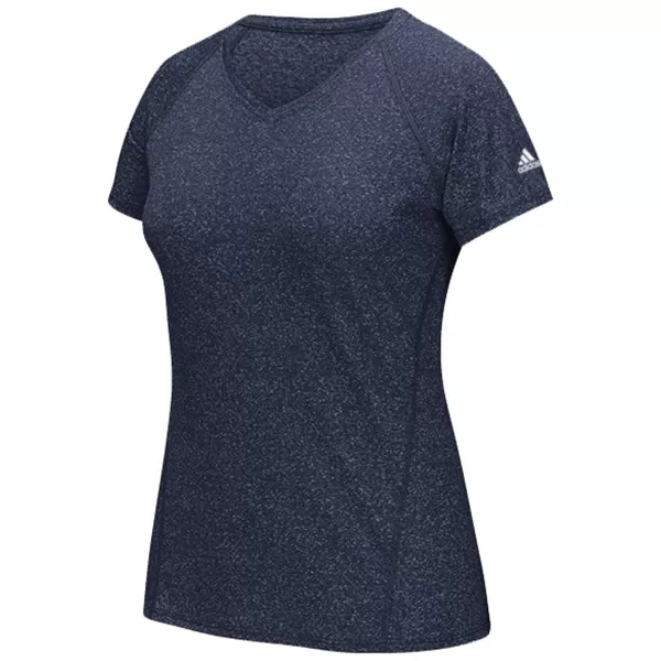 adidas Women's Navy Heathered Climalite Short Sleeve Tee