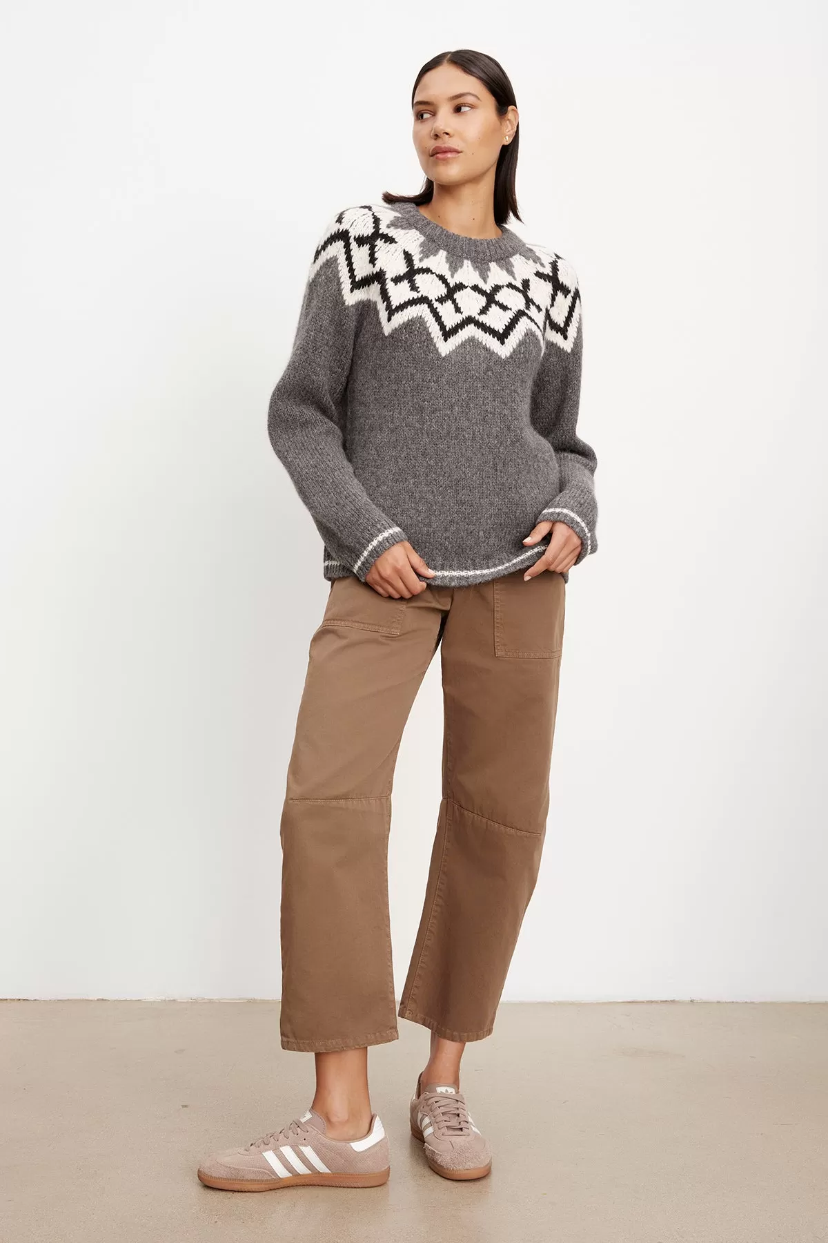 ALEXA FAIR ISLE CREW NECK SWEATER