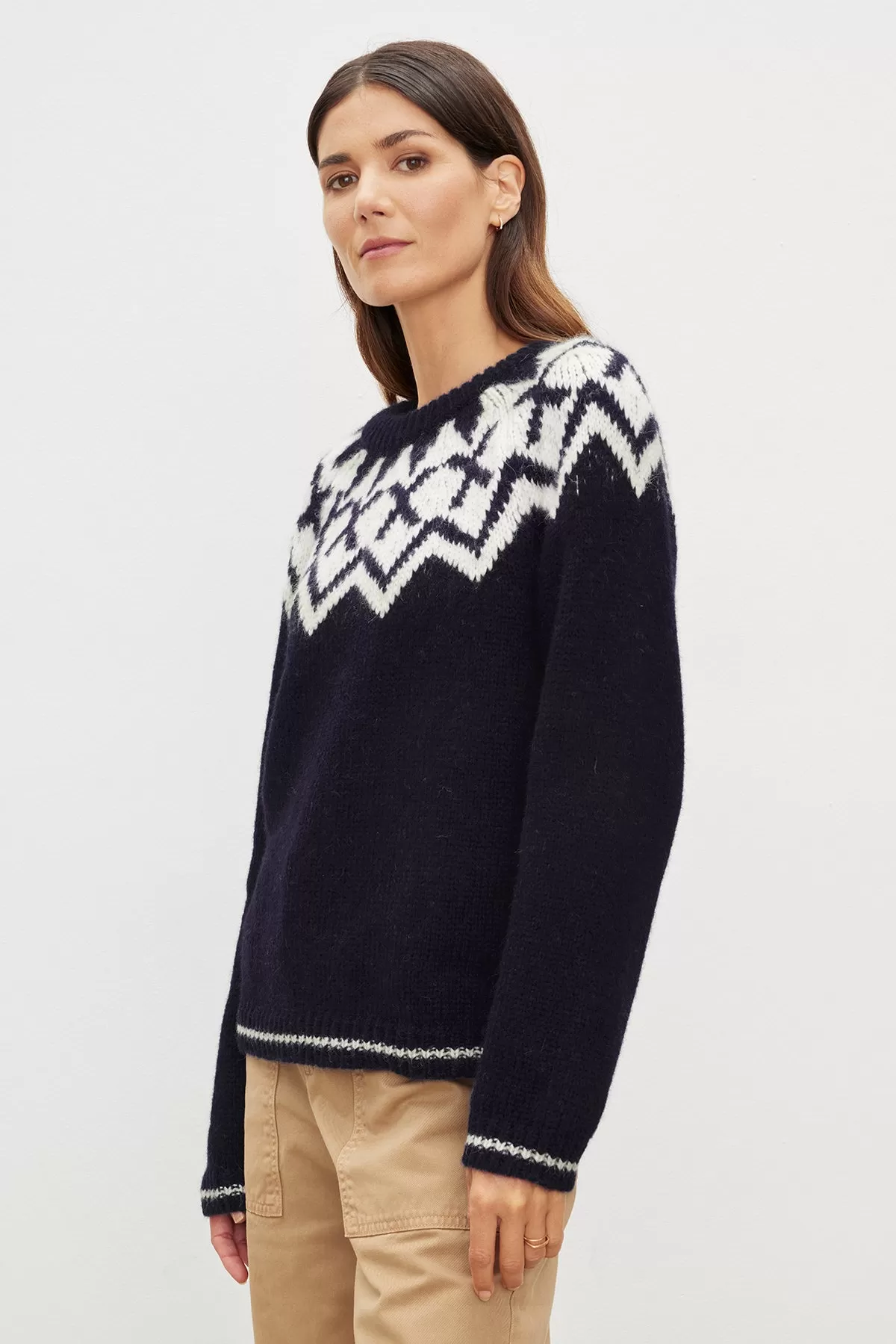 ALEXA FAIR ISLE CREW NECK SWEATER