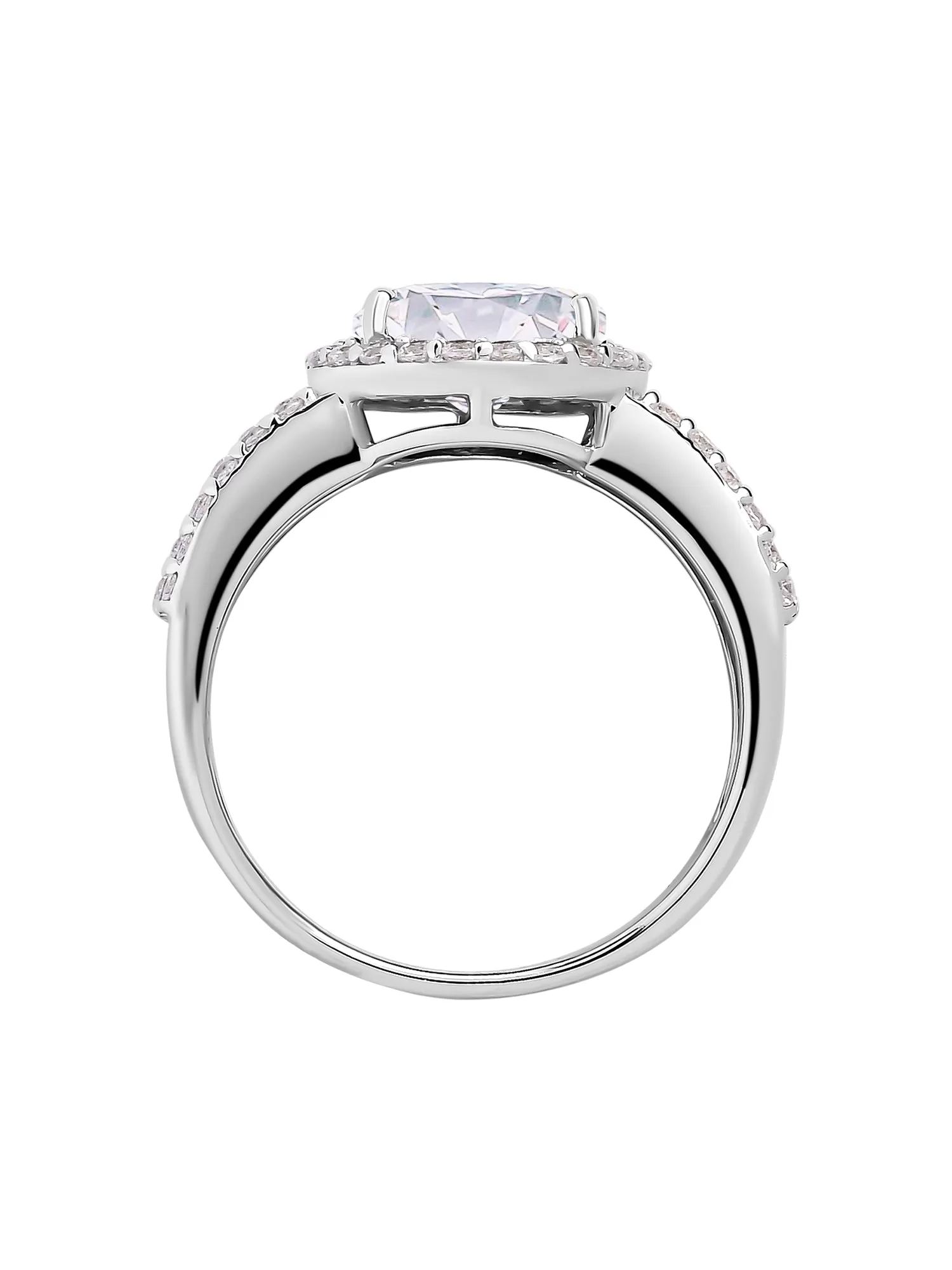 American Diamond 2 Carat Solitaire Band Ring In Silver