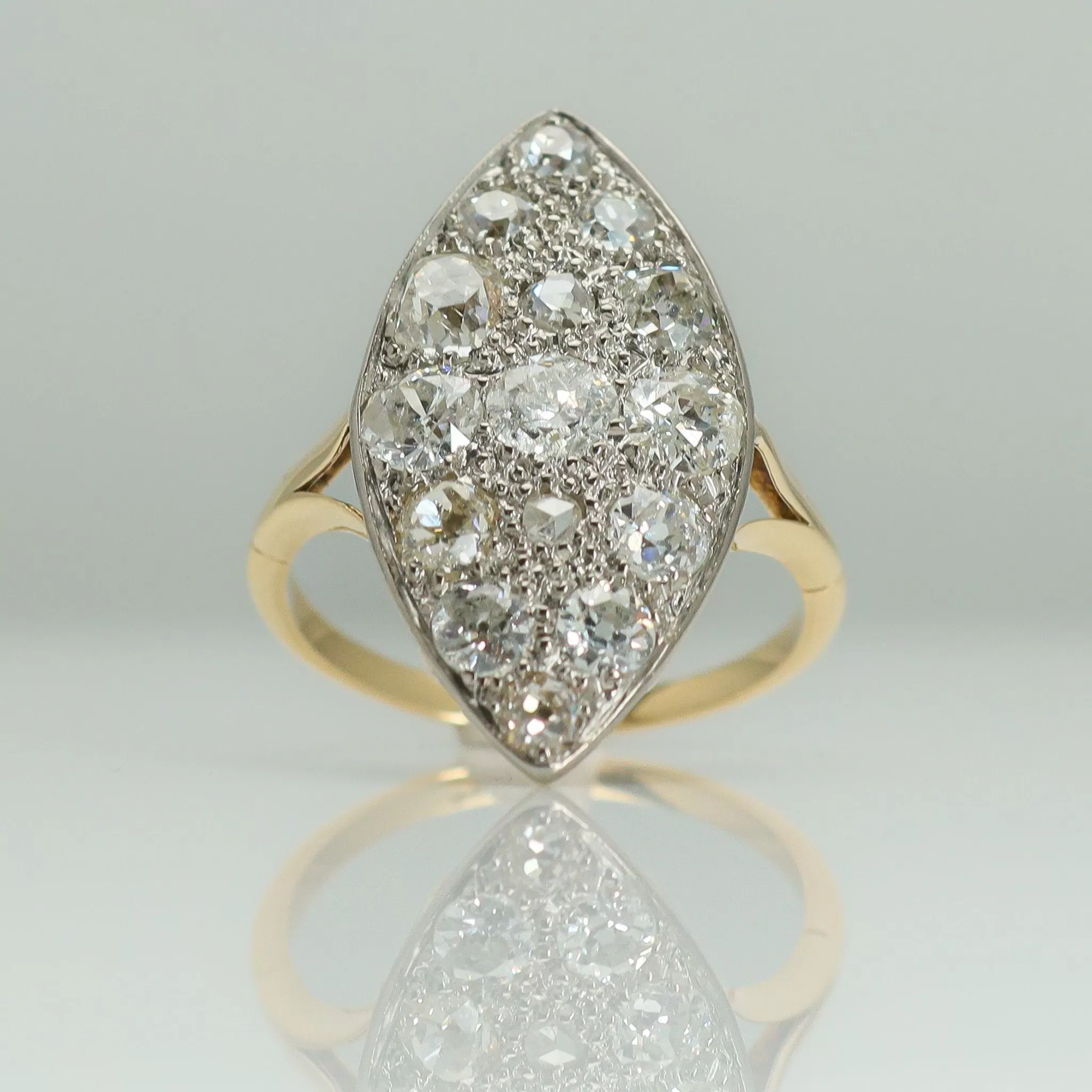 Art Deco Marquise Diamond Panel Ring