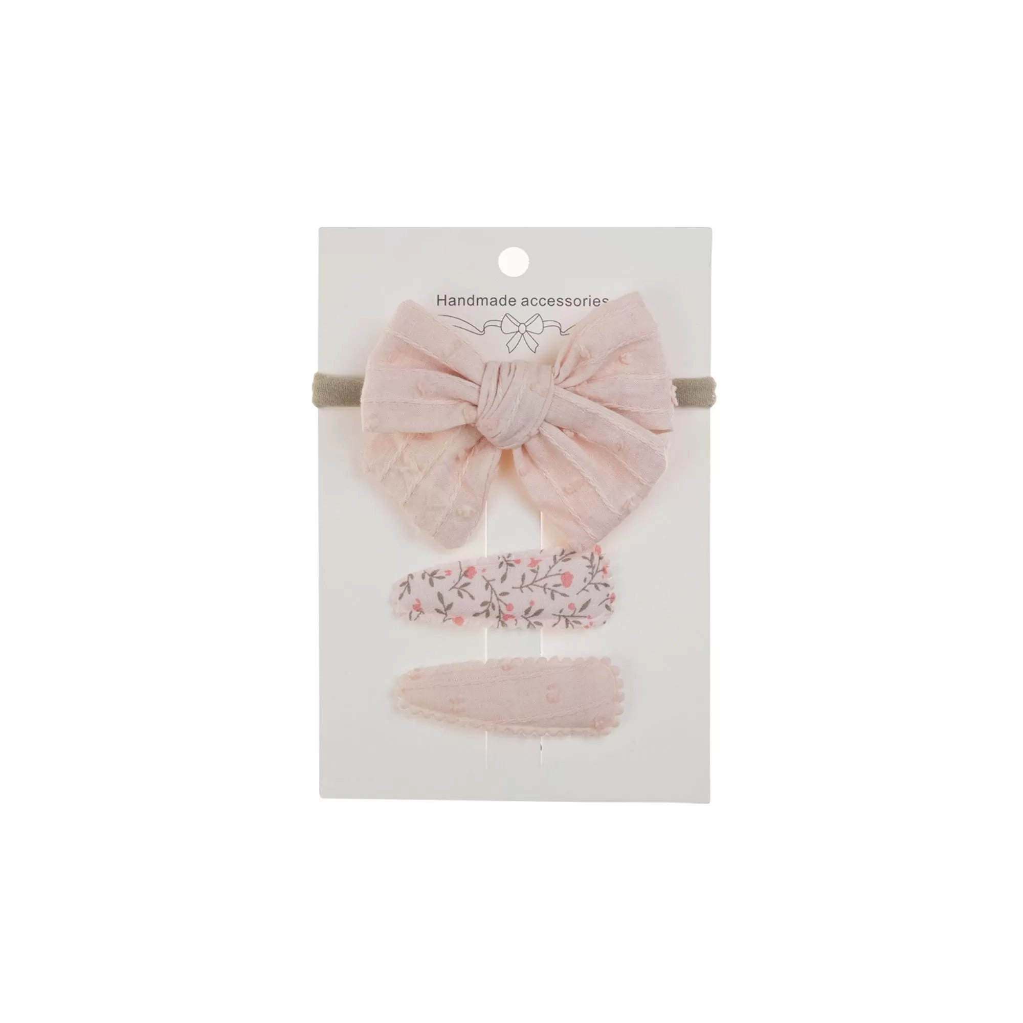 Ballerina Snap Hair Clips & Bow Set in Fairy Floss