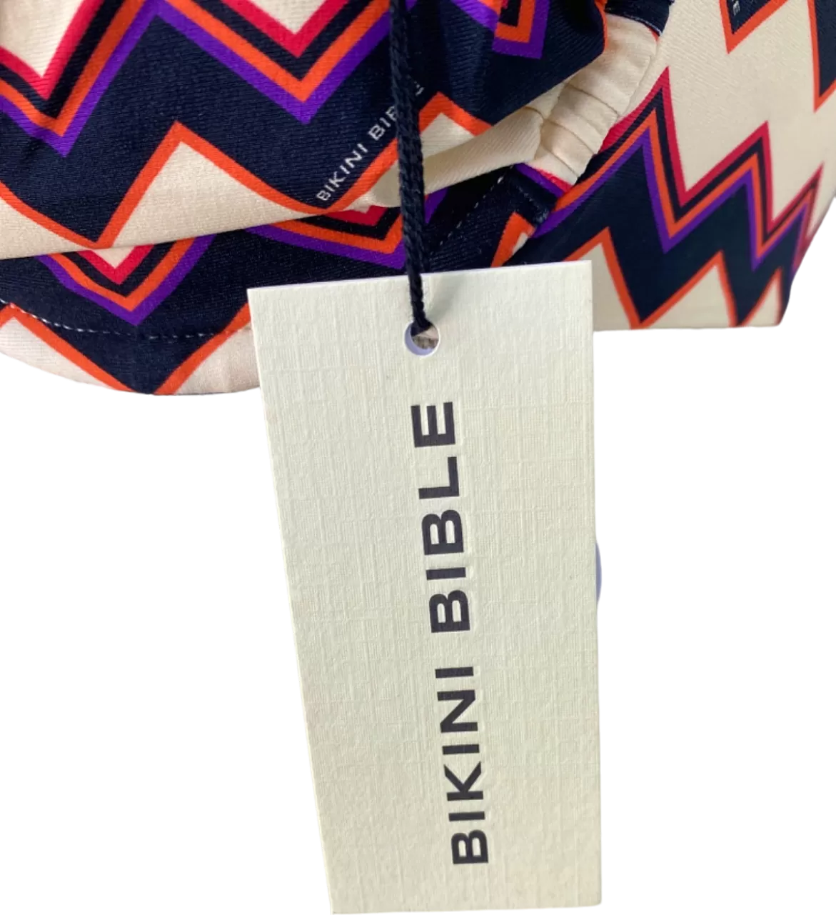 Bikini Bible Multi Zigzag Print Bikini Top UK M