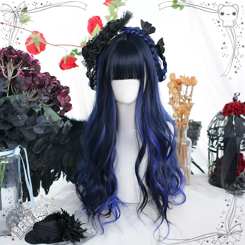 Black & Purple Wavy Lolita Long Wig