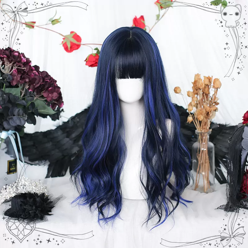 Black & Purple Wavy Lolita Long Wig