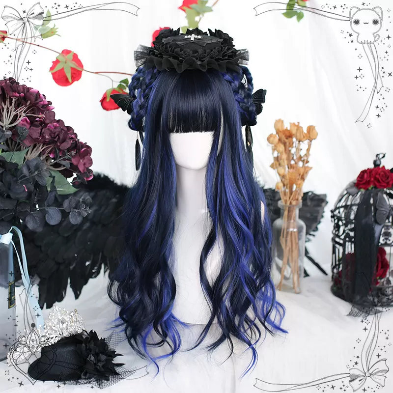 Black & Purple Wavy Lolita Long Wig