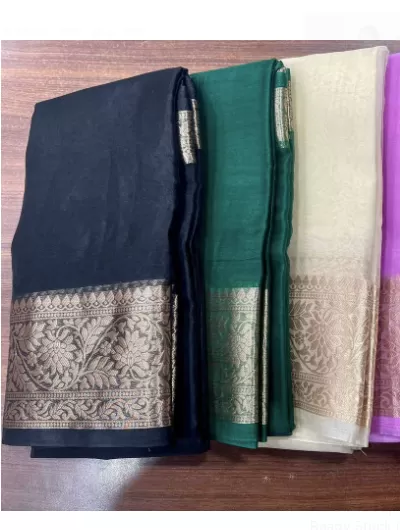 Black Gold Organza Jacquard Border Saree