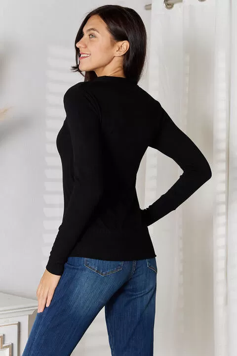 Black Long Sleeve Snap Cardigan (Online Exclusive)