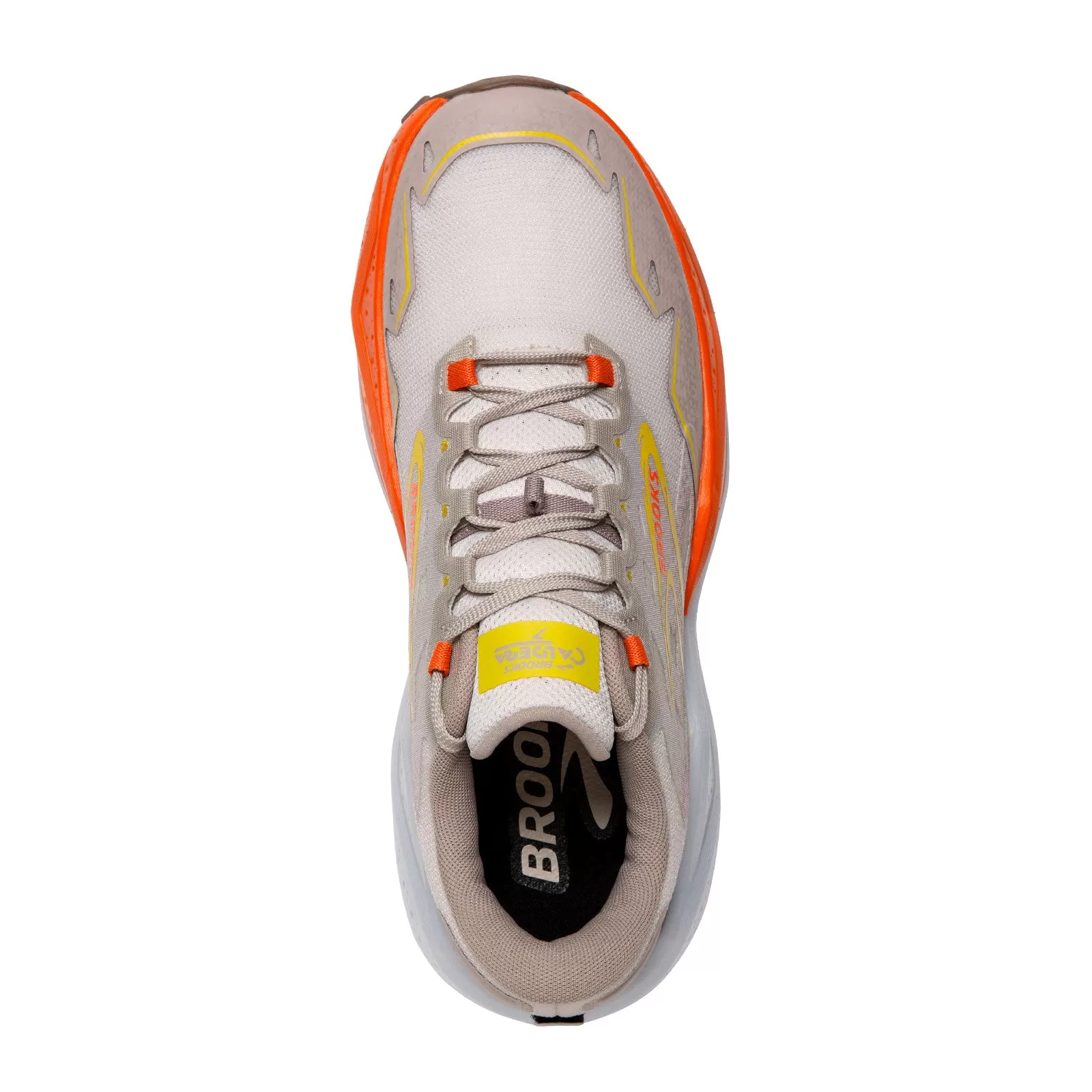 Brooks Caldera 7 (Men) - White Sand/Chateau Gray/Yellow