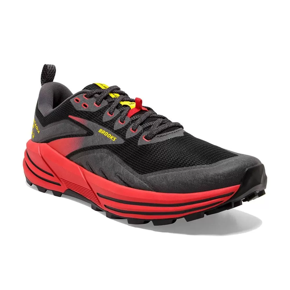 Brooks Cascadia 16 ( Men's) - Black/Fiery Red/Blazing Yellow