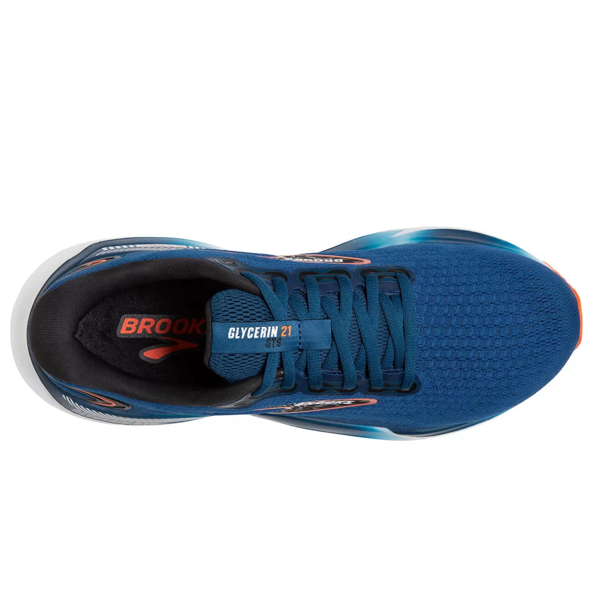 Brooks Glycerin GTS 21 Mens | Blue Opal/black/nasturtium