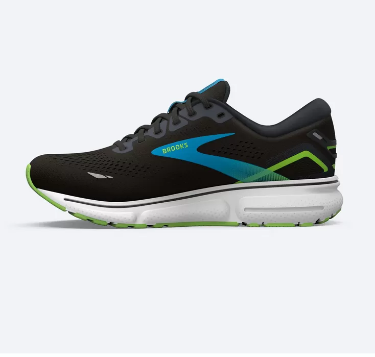 Brooks men's running shoe Ghost 15 1103931D006 black-ocean blue-green