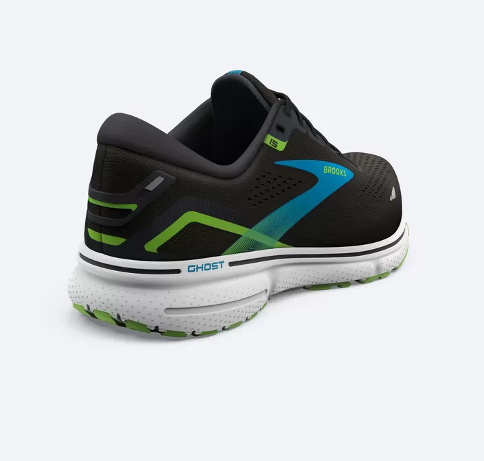 Brooks men's running shoe Ghost 15 1103931D006 black-ocean blue-green