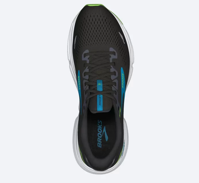 Brooks men's running shoe Ghost 15 1103931D006 black-ocean blue-green