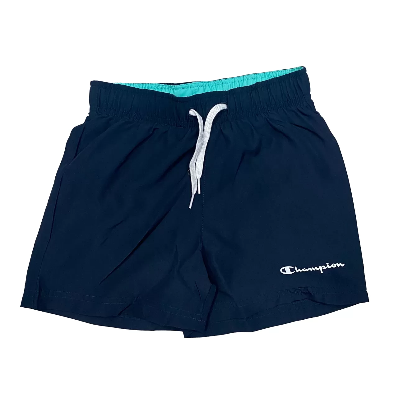 Champion boy's suit with short sleeve t-shirt and swim shorts 306792 BS049 emerald green-blue