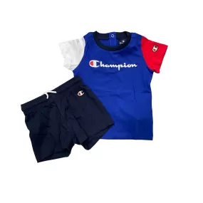 Champion Children's sports t-shirt and shorts set in cotton 306790 BS003 blue