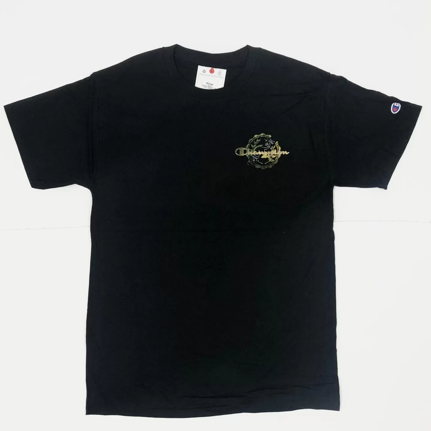 Champion Classic Crest Script Logo Graphic T-Shirt - Black