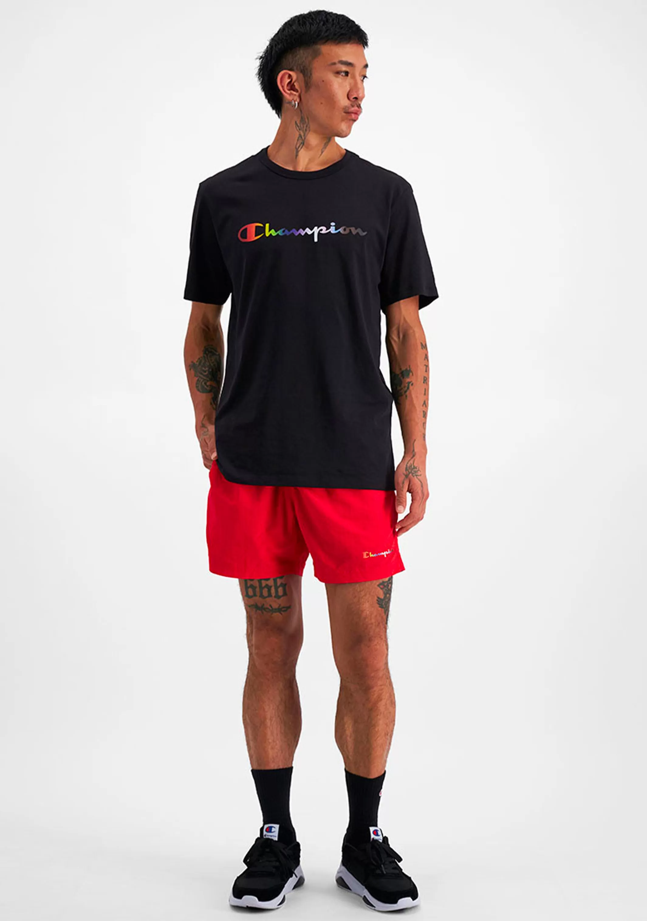 Champion Mens Athletic Pride Script Tee <BR> AUREN BLK