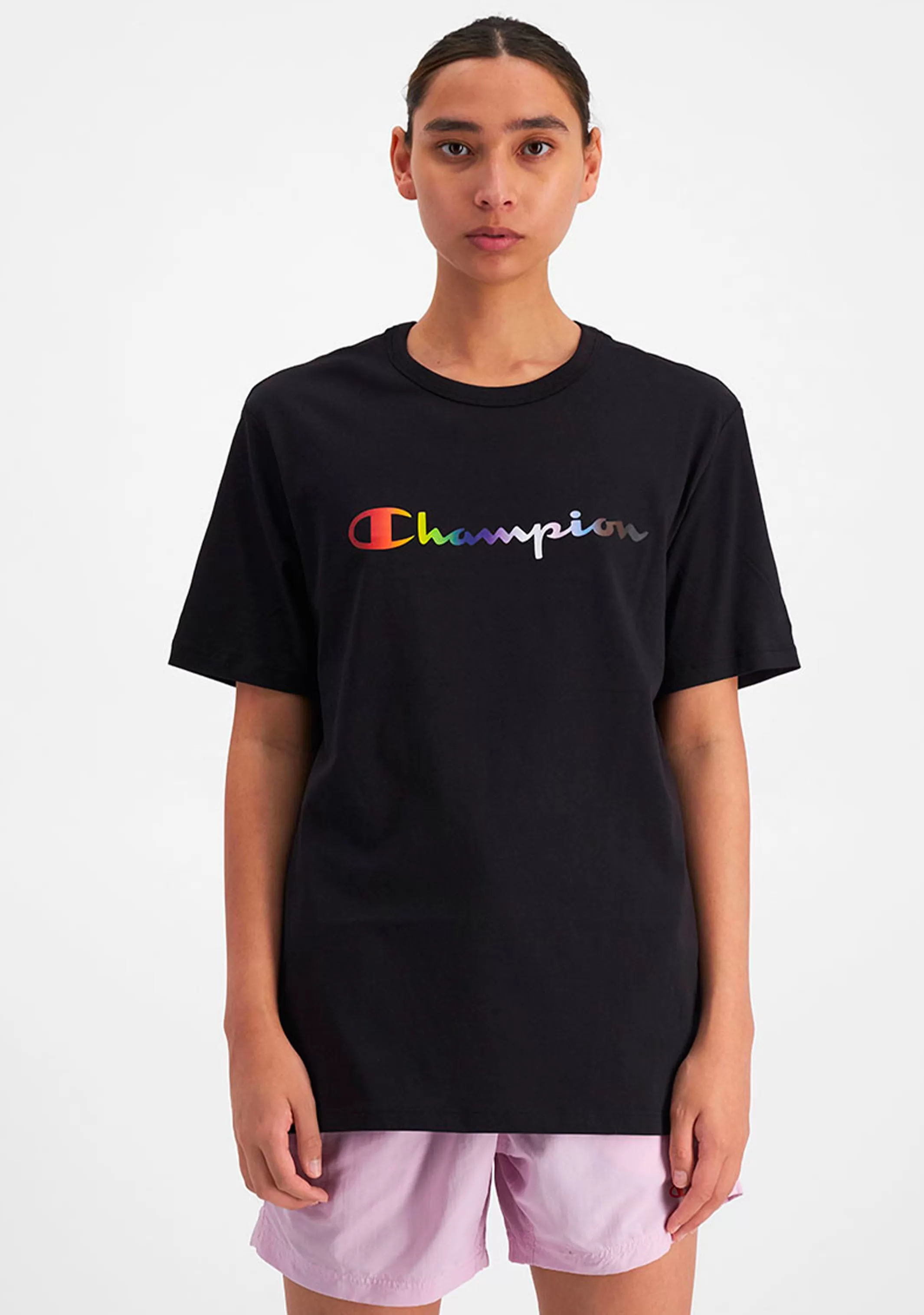 Champion Mens Athletic Pride Script Tee <BR> AUREN BLK