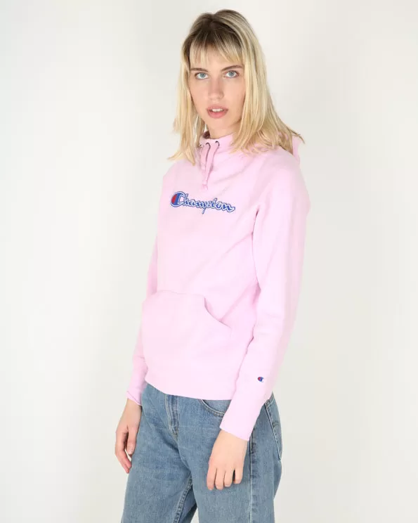 Champion pink blue logo plain hoodie - XS