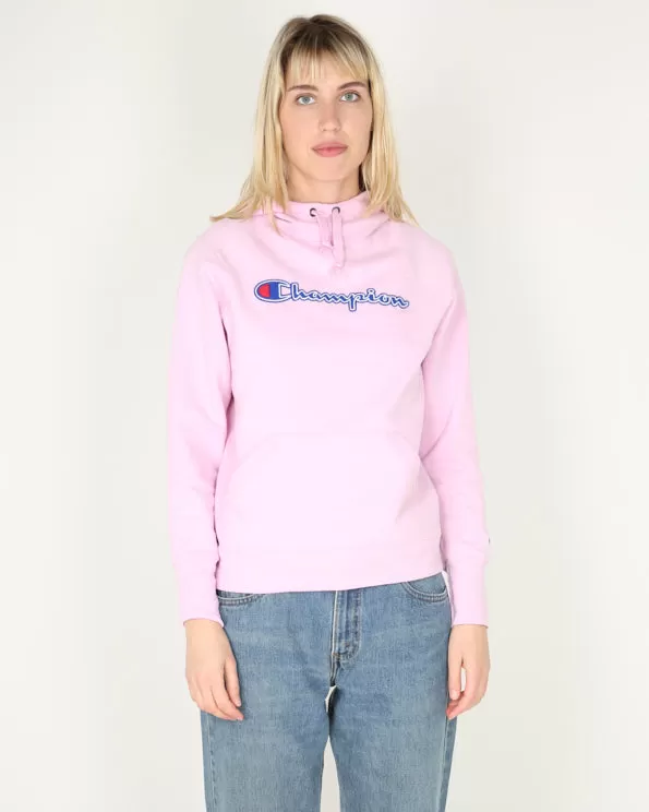 Champion pink blue logo plain hoodie - XS