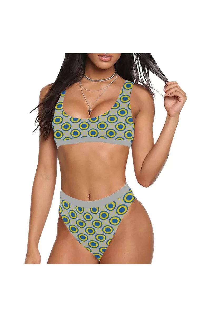 Circle of Love  Sport Top & High-Waisted Bikini Swimsuit