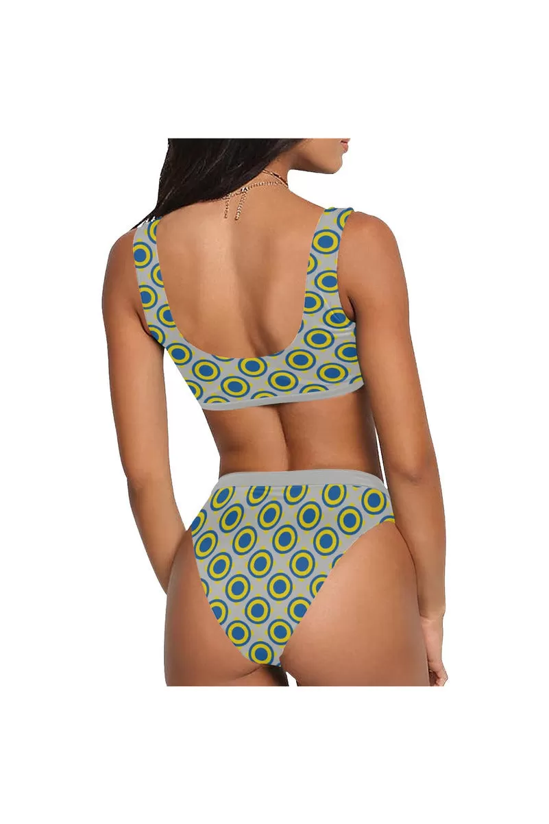 Circle of Love  Sport Top & High-Waisted Bikini Swimsuit