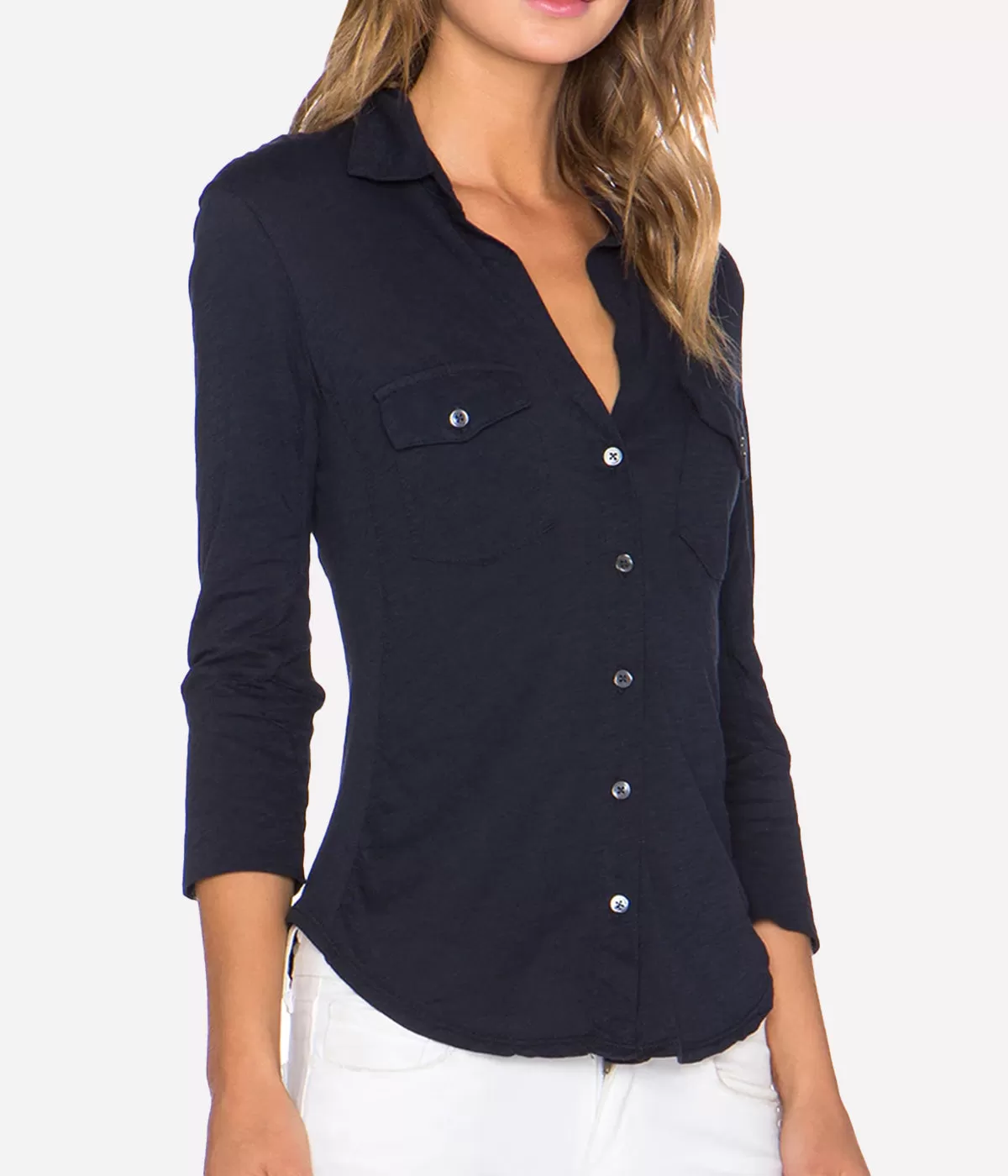 Contrast Panel Shirt in Deep