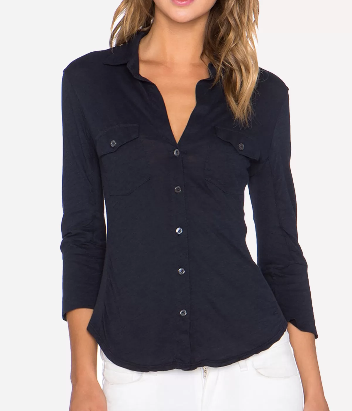 Contrast Panel Shirt in Deep