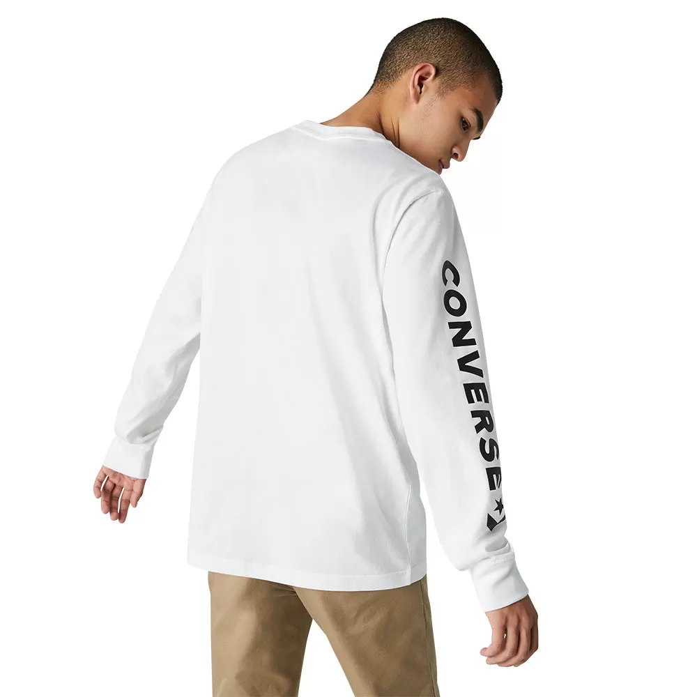 Converse- Wordmark Long-Sleeve Tee White