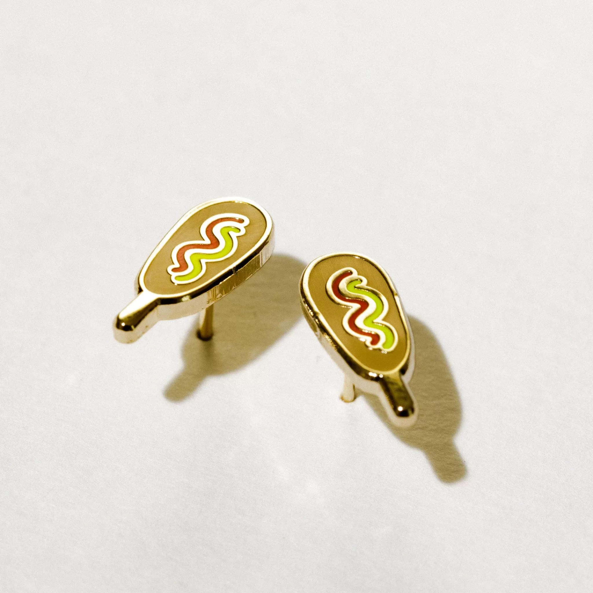 Corn Dog/Pronto Pup Enamel Stud Earrings