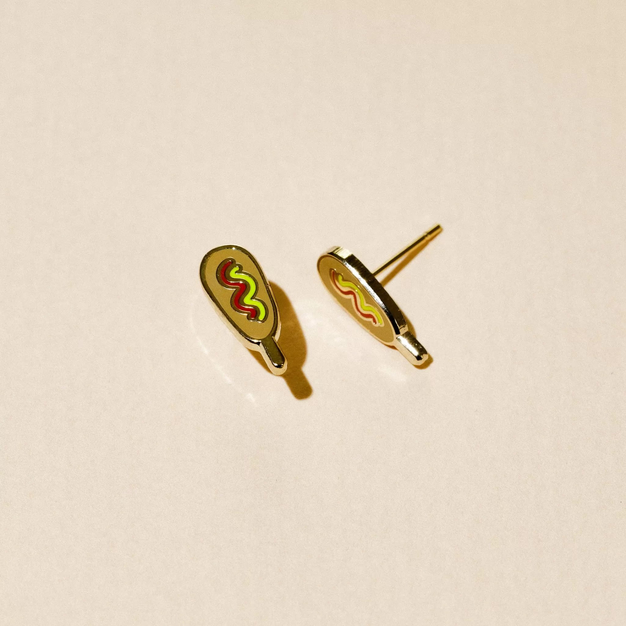 Corn Dog/Pronto Pup Enamel Stud Earrings