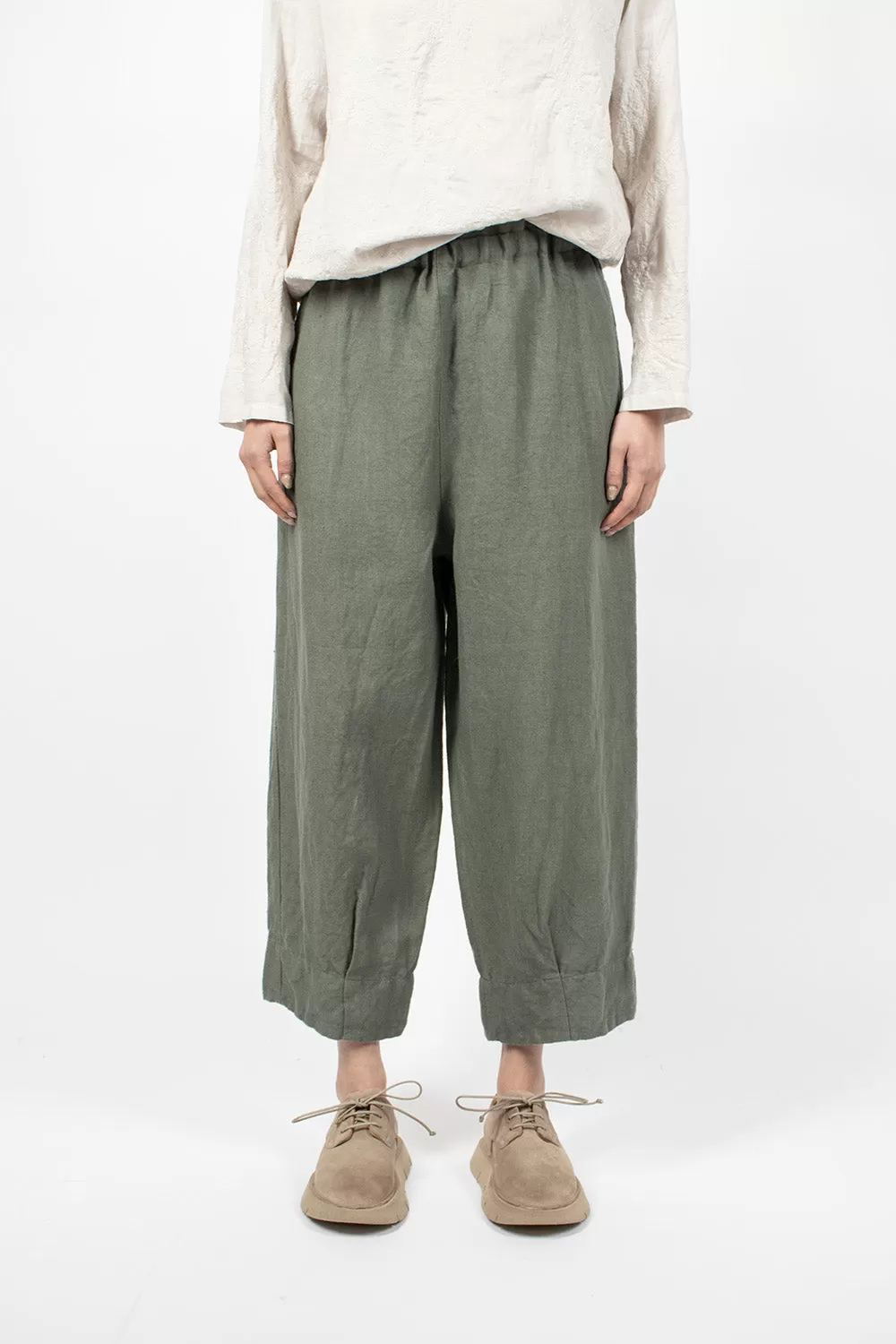 Cuff Pleated Pant Sage Green