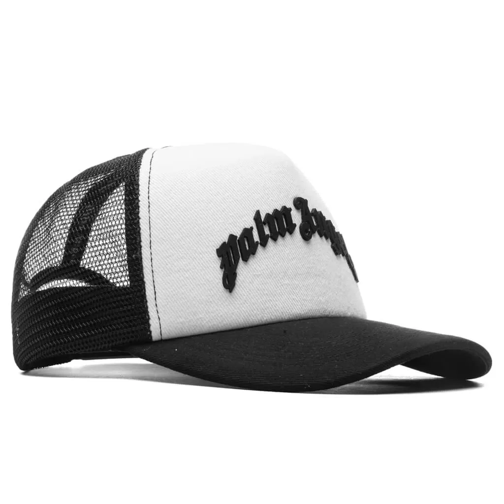 Curved Logo Mesh Cap - Black/Black