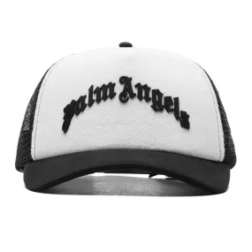 Curved Logo Mesh Cap - Black/Black