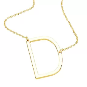 D Monogram Metal Pendant Necklace