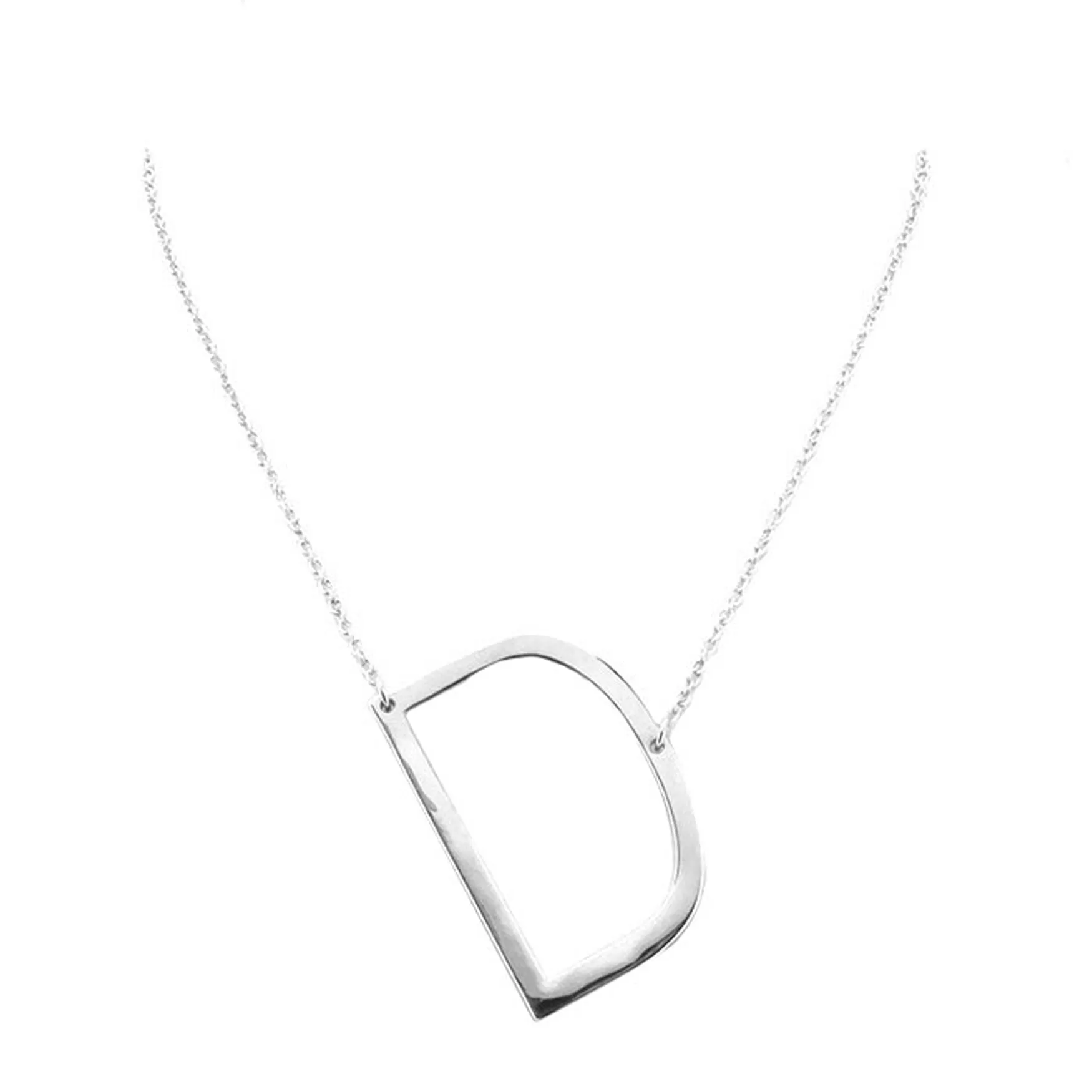 D Monogram Metal Pendant Necklace