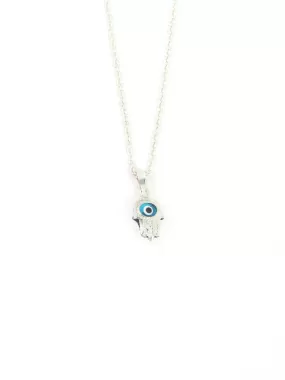 Deal Of The Month - 925 Silver Hamsa Hand Pendant With Chain For Girls