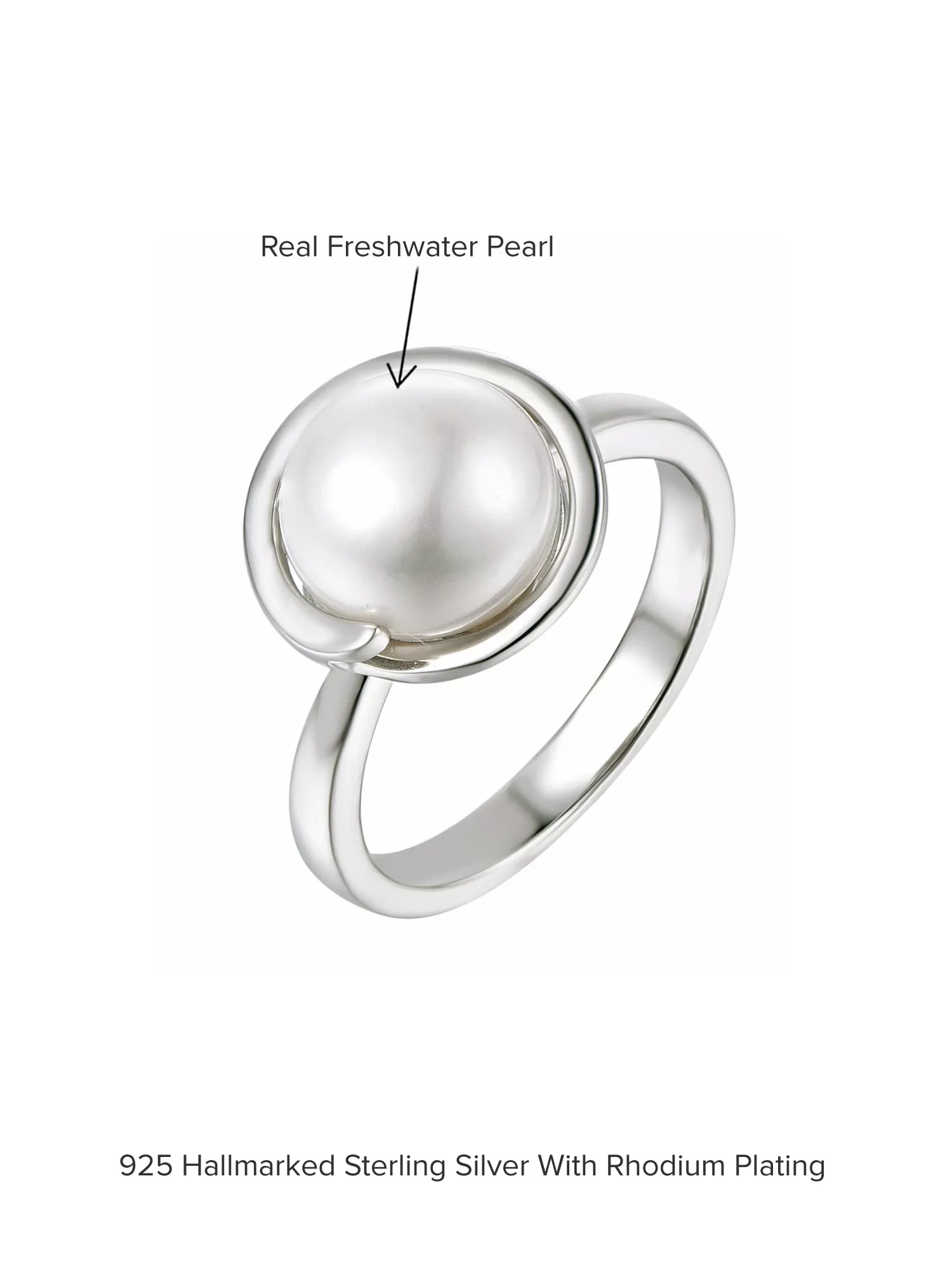 Designer Pearl Ring In 925 Silver