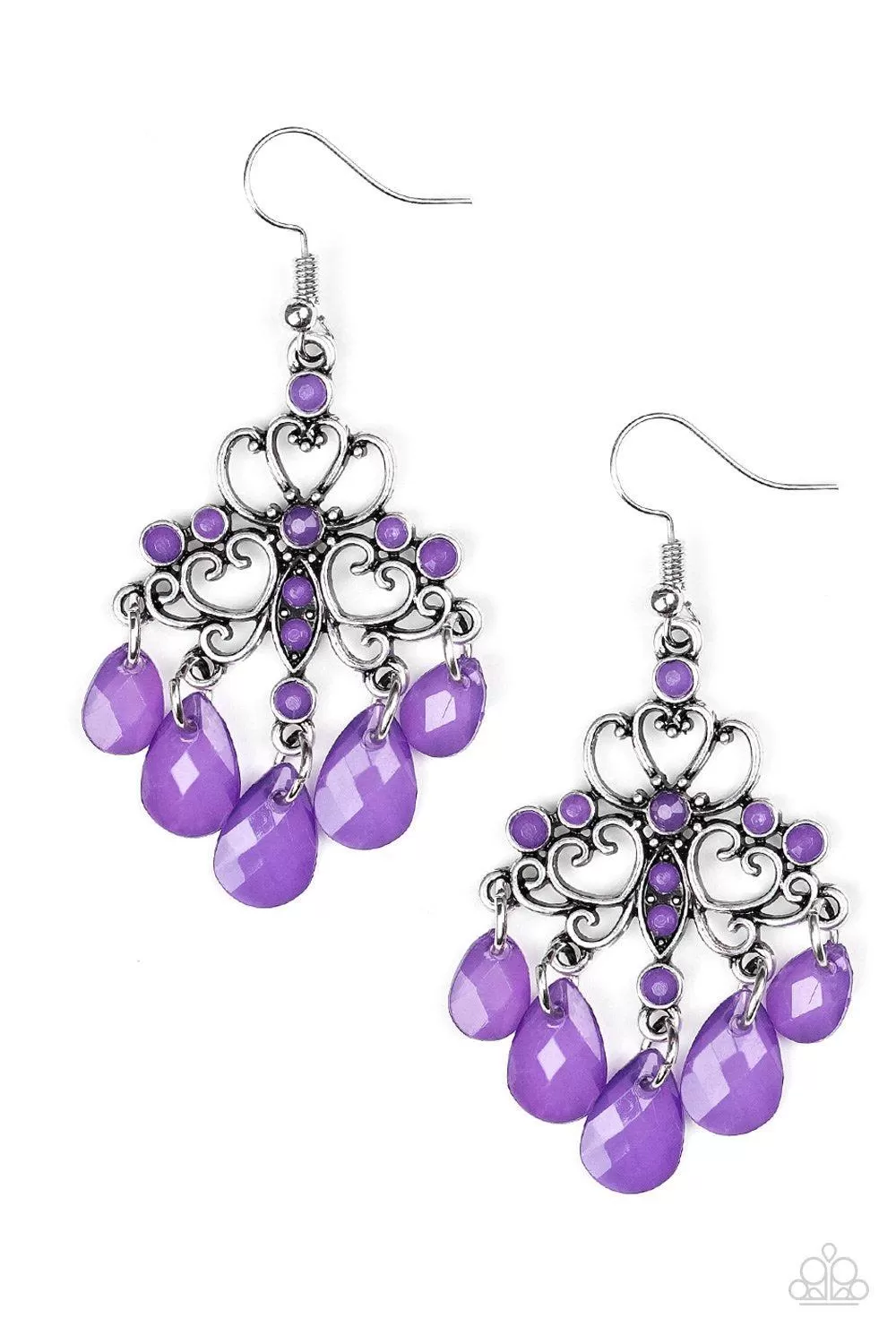 Dip It Glow Purple Earrings - Paparazzi Accessories