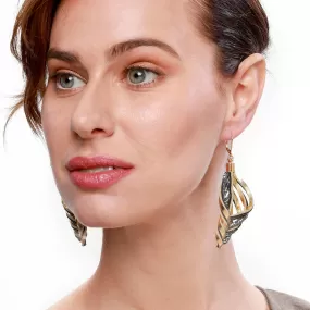 Embrace gold leather dangle earrings