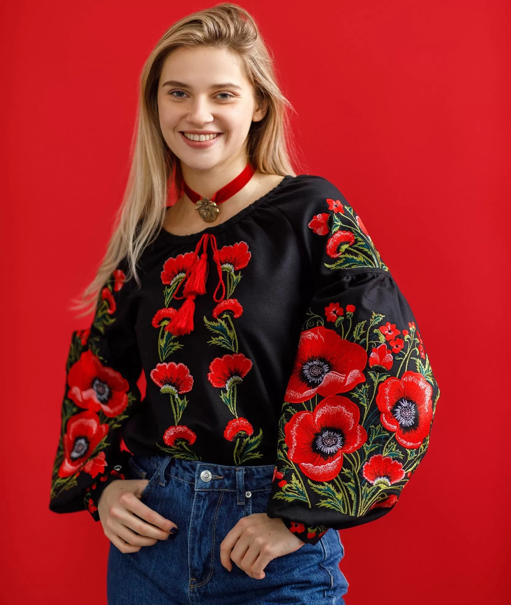 Embroidered Blouse Gorgeous Poppy