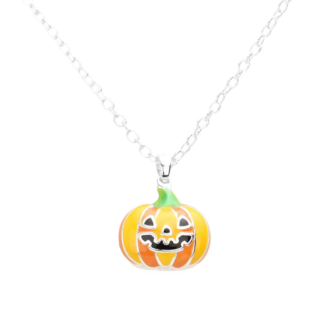 Enamel Pumpkin Pendant Necklace