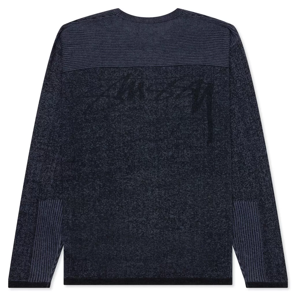 Engineered Panel Sweater - Navy