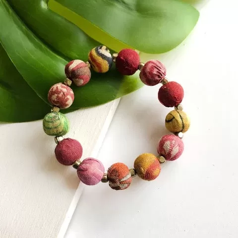 Fair Trade Tilly Beaded Kantha Bracelet