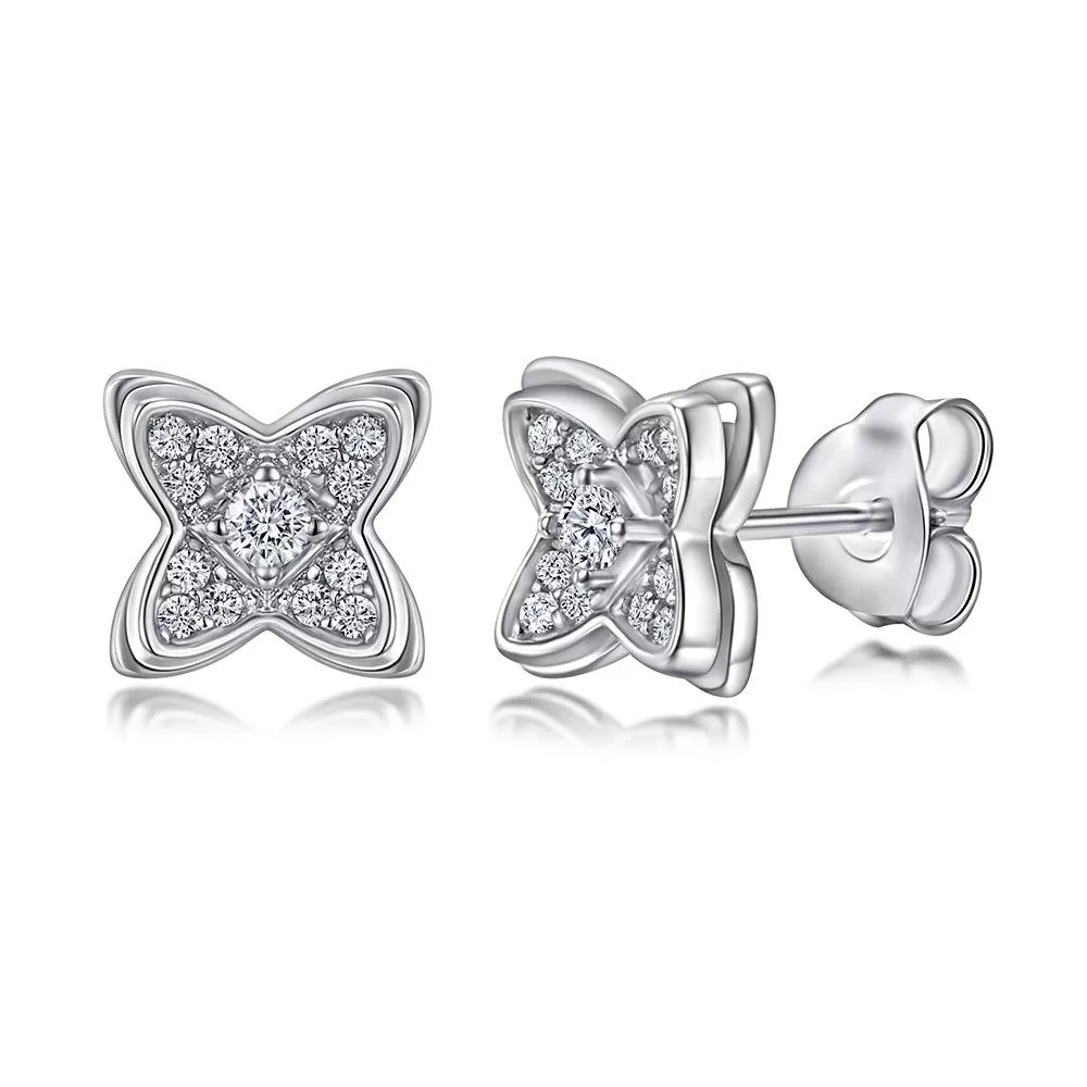 Four Leaves Clover Stud Earrings