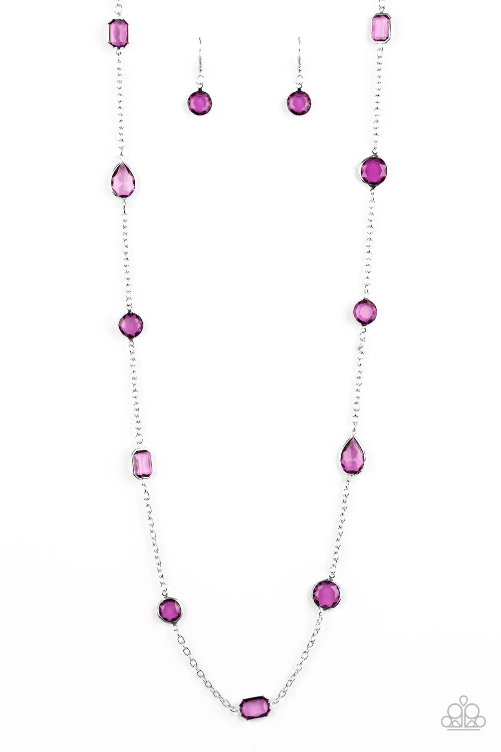 Glassy Glamorous - Purple Necklace